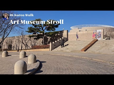 🏛️ 4K Walking Tour — Art & Nature at a Museum, Korea (Arte y naturaleza en un museo)