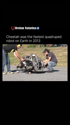 Urvium Robotics - Robotics News and Updates on Instagram: "Robotics history from about a decade ago. 🕰️🤖 This is WildCat, a four-legged robot from Boston Dynamics. Built with funding from DARPA's M3 program, it was designed to run outdoors without a tether—a huge milestone at the time. Before this, the "Cheetah" robot set the speed record for legged robots at over 29 mph on a treadmill. WildCat took that idea outside, reaching around 16 mph across rough terrain using bounding and galloping gai