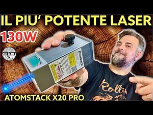 Powerful 130W laser engraver cuts steel. Atomstack x20 pro Light 20W wood cutting engraving