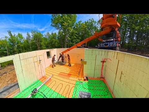 Prepping and Pouring the Concrete Slab on the Spec House