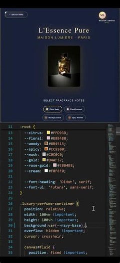 Luxury perfume creative coding