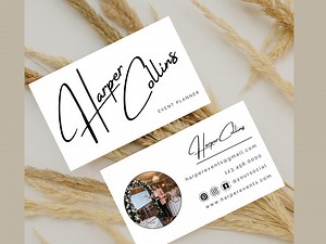 Modern Minimalist Business Card Template, Event Planner (editable Canva Template) - Etsy