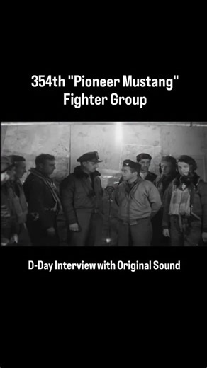P-51B pilots of the 354th “Pioneer Mustang” Fighter Group are interviewed about their experiences flying fighter escort for troop carrier squadrons on the night of June 5-6, 1944 during the Normandy landings. The first pilot to field questions is Col. George R. Bickell of Nutley, New Jersey. He was the commander of the 354th, and also a veteran of the attacks on Pearl Harbor. The second pilot to speak is Maj. Robert W. Stephens of St. Louis, Missouri, commander of the 355th Fighter Squadron. Ste