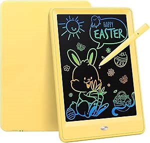 Writing Tablet with Stylus : 10 Inch Colorful Toddler Doodle Board Drawing Tablet, Erasable Reusable Electronic Drawing Pads, Educational and Learning Toy for 3-6 Years Old Boy and Girls