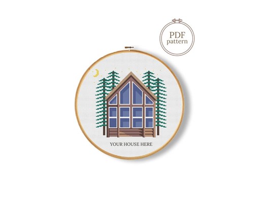 Personalized House Cross Stitch Pattern PDF, Custom Home Chart Photo - Etsy