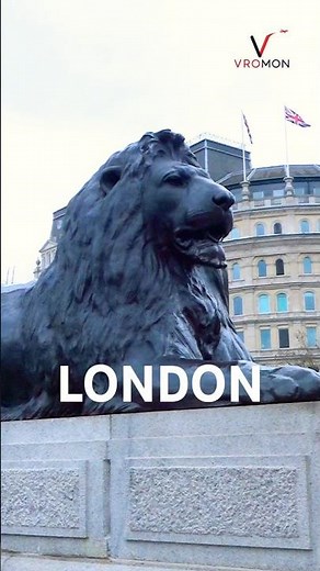 The Lion statue at Trafalgar Square in London, UK | Trafalgar Square Lion Statue