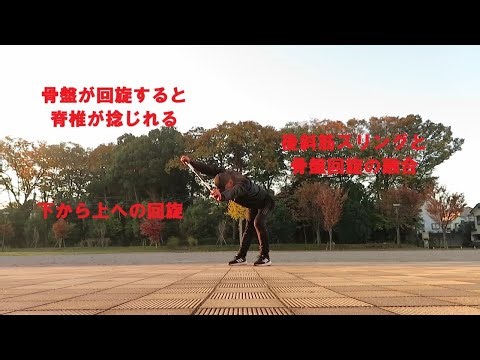 骨盤が回旋すると脊椎がねじれる！後斜筋スリングと骨盤回旋の融合【アシスティック®ダイブスタンス ツイスト】