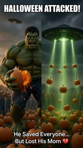 “Aliens Invaded on Halloween… Hulk Saved America But Lost His Mom 💔🎃” #hulk #youtubeshorts#ytshorts