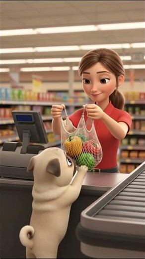 Pug Puppy: Bell Pepper Rainbow | Produce Market Colors | Hummus Dip Strips Smile Art #shorts #pug