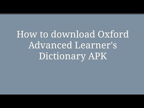 How to download Oxford Advanced Learner's Dictionary in free.