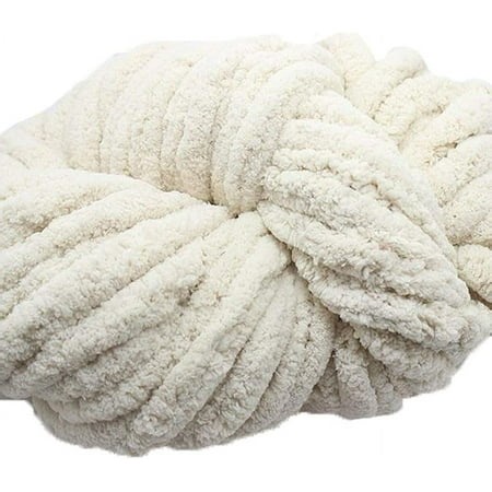XINQIHANG Chenille Chunky Knit Yarn Chunky Knit Yarn,Rice White 500g Chunky Knit Chenile Yarn,Chenille Arm Knitting,Giant Bulky Knit Yarn - Walmart.ca