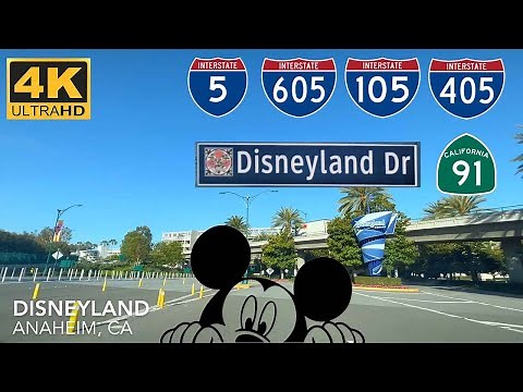 [4K] Morning Drive from West Los Angeles to Disneyland, Anaheim Under Southern California Sunrise