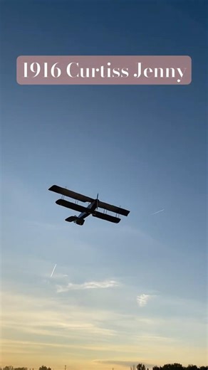 Curtiss Jenny 1916 WWI Biplane Landing on Grass Runway | General Aviation | Replica Built Airplane