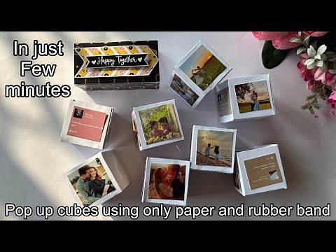 Mini Popup Cubes Gift Box Full Tutorial Learn Step By Step | DIY Popup Cubes Using Only Rubber Band
