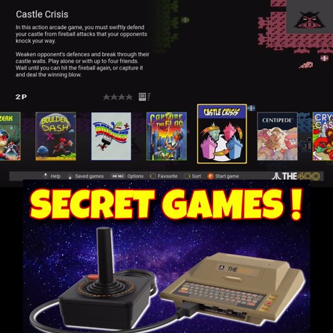 Unlocking secret games on the Atari 400 Mini