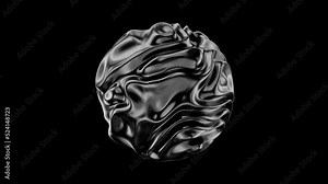 Fluid liquid blob, metaball morphing animation. Scattering and flowing of glossy liquid deforming organic molecule.