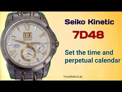 How to set time on Seiko kinetic perpetual watch | Caliber 7D48.
