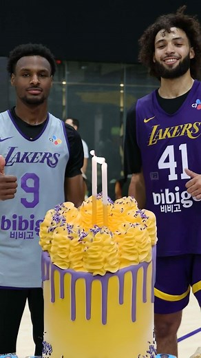2.6K views | Two Lakers birthdays. One Sweet E’s cake We loved being part of your birthday celebration, Happy Belated Bronny & Anton✨ | Sweet E's Bake Shop | Facebook