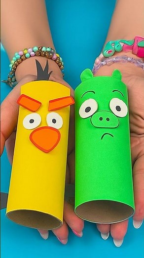 DIY Angry Birds Pig Paper Craft | Easy Toilet Paper Roll Craft for Kids #diy #craft #craftyfun #kids