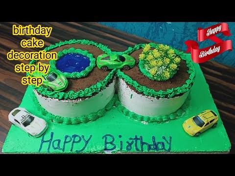 8 year old kids birthday party cake design step by step|| cake icing||how to decorate birthday cake
