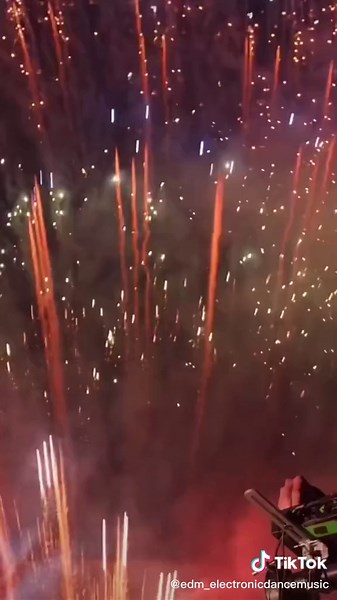 Electronic Dance Music Performance with Spectacular Fireworks