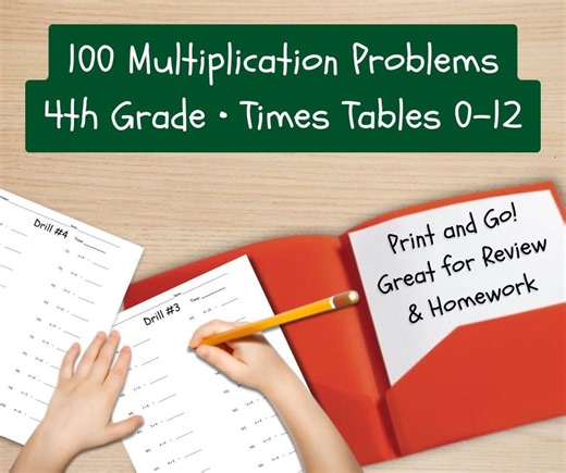 Multiplication Worksheets | Times Tables 0-12, 3rd-4th Grade (printable PDF) - Etsy