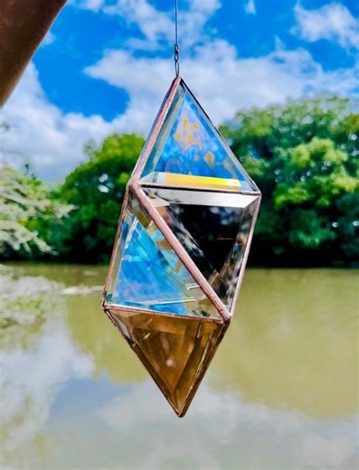 ATLANTIS - TREE of LIFE in NEW Dichroic and Rose Bronze Glass with FREE Copper Finish Limited Edition