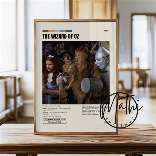 The Wizard of Oz Movie Poster: Minimalist Fantasy Adventure Film Art (Digital & Physical)