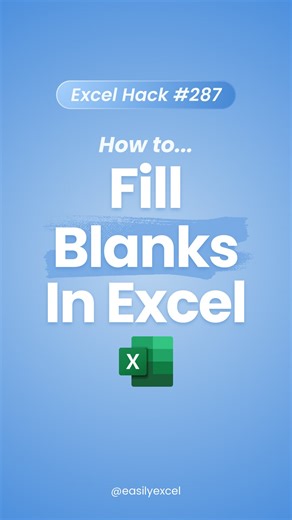 This Excel Hack will save you so much time! 😱 Learn how to fill empty cells in Excel using the Go to Shortcuts! #excel #spreadsheets #accounting #exceltips #workhacks | Easilyexcel