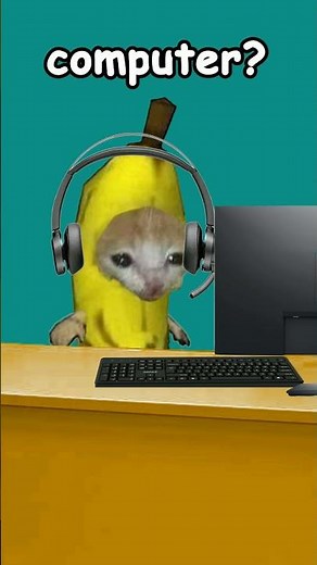 My computer Or...My computer 🍌🐱 4K Meme Funny