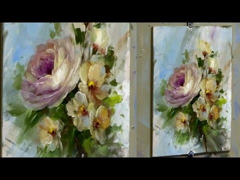 How to Paint a Rose and Blossom with the Petal Edging Technique- Acrylics