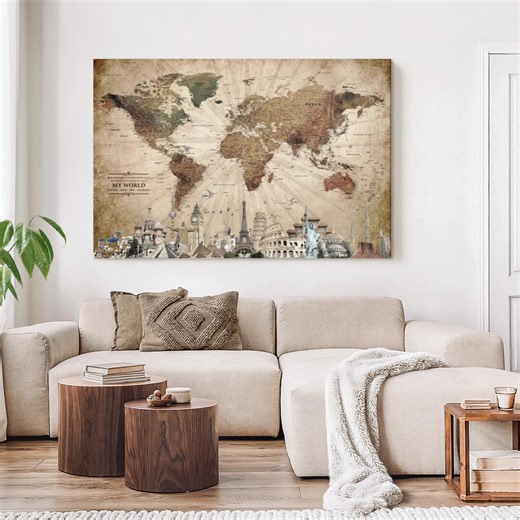 Not Meant to Stay Push Pin World Travel Map - Etsy