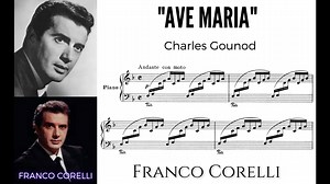 男高音科莱丽Ave maria - Franco Corelli (Gounod) with score