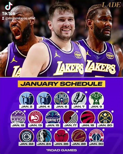 NBA Lakers January Schedule 2026