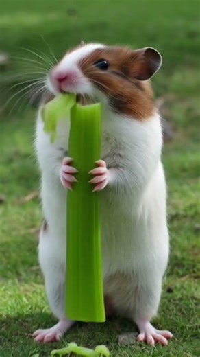 STANDING eating celery #hamster