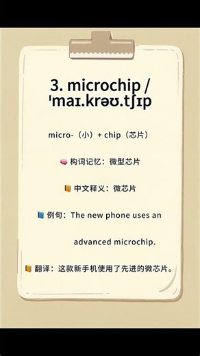 3 microchip #零基础英语入门 #高頻詞彙 #education #english