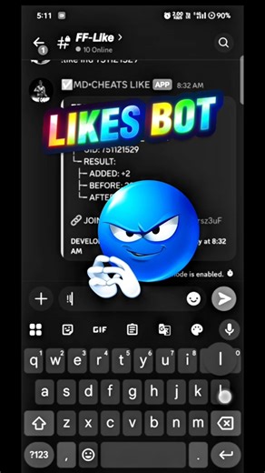 😱 LIKE BOT WORKING 😱 #fflike #ff #viral #freefire LINK IN MY BIO