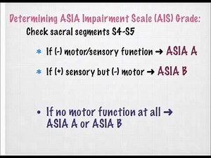 ASIA spinal Cord Injury Classification