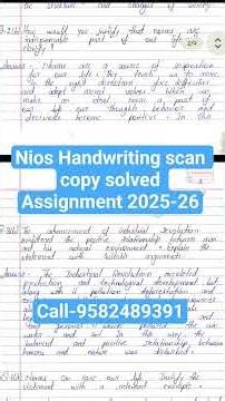 Nios Handwriting scan copy solved Assignment 2025-26 Call-9582489391