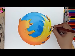 How to Draw the Firefox Logo | Rabia Drawing Art