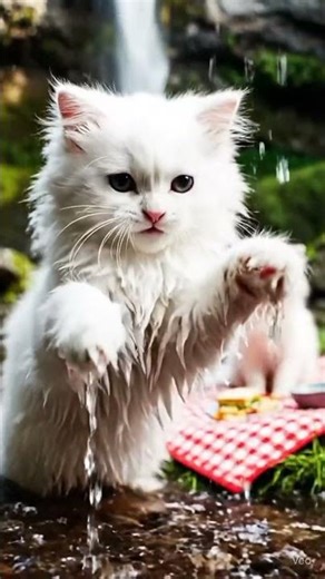 Picnic Day with Cats — Nature, Snacks & Waterfall Fun