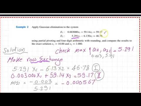 Num 07- Partial pivoting for a 2x2 matrix.