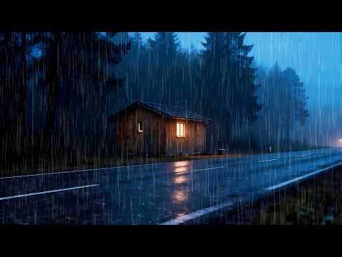 Rain Sounds for Sleeping No Ads — Cozy Cabin at Night (No Thunder)