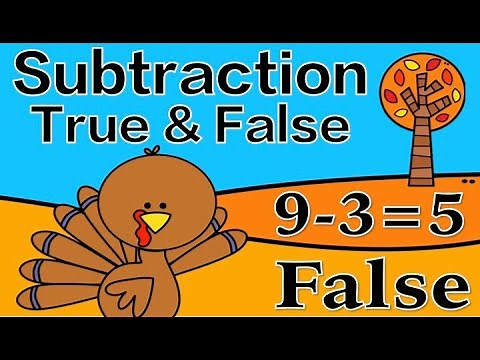 Thanksgiving: Subtraction True and False: Subtract Within 10: Math Brain Break