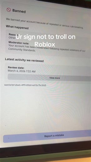 Banned permanently #banned #roblox #robloxban #fyp #foryou | Roblox