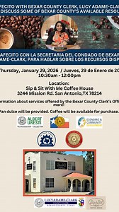 ☕️✨ Cafecito with the County Clerk was a resounding success! ✨☕️ Thank you to everyone who joined us for a meaningful morning of connection, conversation, and community. We are especially grateful to our incredible county partners and organizations who took the time to share valuable information, resources, and services with our attendees and community members. Your collaboration truly made this event impactful. A very special thank you to Marta and Jaclyn of Sip & Sit With Me Coffee House for i