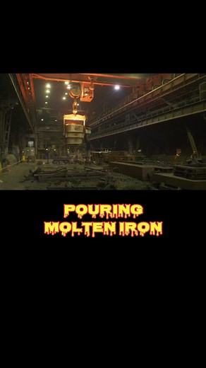 Steel Mill Ladle Transport & Pouring Molten Iron #steel #iron #molten #forgingsteel #steelfactory #steelmill #foundry #ironworker #meltingmetal #steelwork #millwright