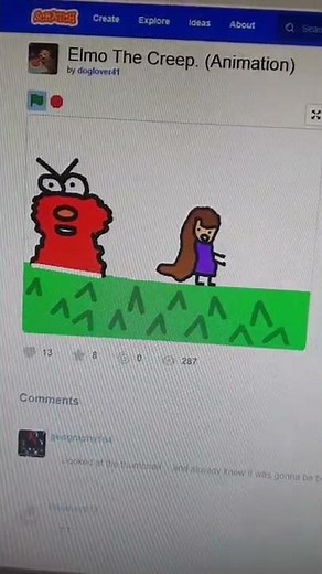 Scratch Animation - Creepy Elmo Says Elmo Knows Where You Live (Scary)