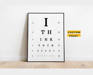 Custom Vintage Snellen Eye Test Chart - Etsy
