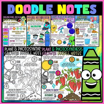 5th Grade Science FULL YEAR Doodle Notes Bundle * 11 Sets of Notes Included! *